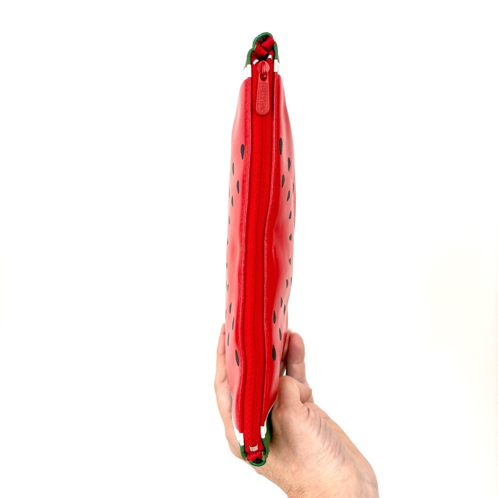 Lillian Vernon Leather Watermelon Slice Motif Pouch Clutch Bag - Picture 3 of 11
